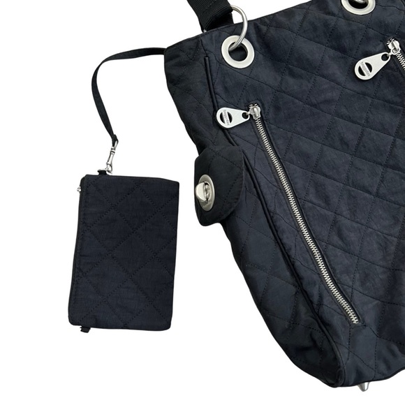 Baggallini Black Quilted Florence Tote Bag travel work pockets - Picture 2 of 15